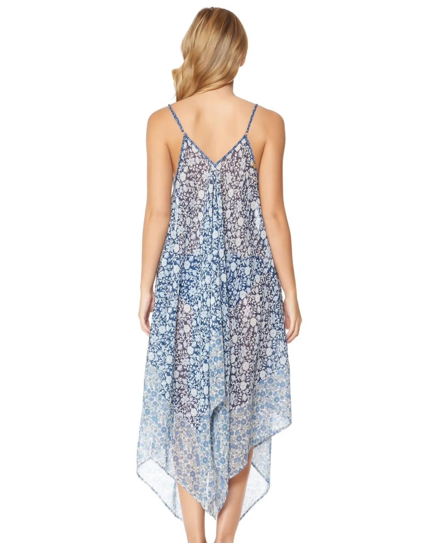 Chiffon Schnürkleid mit Patchwork-Details