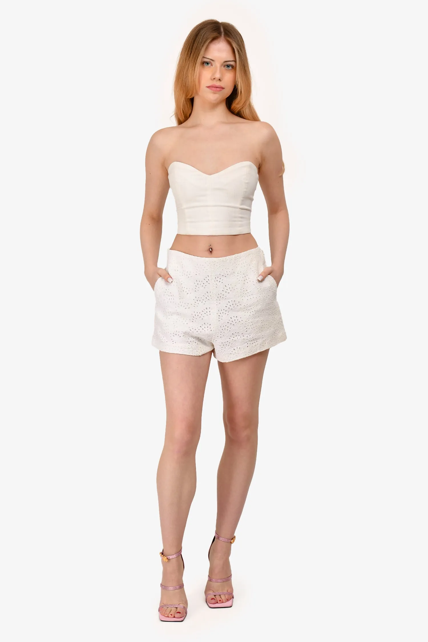 Chloe Weiße Augengasse Shorts Größe 38