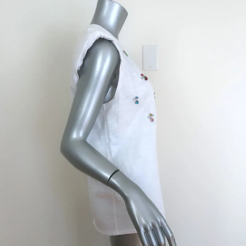 Cinq a Sept Reese Pailletten-Muskelshirt Weiß Größe Mittel Ärmelloses Top