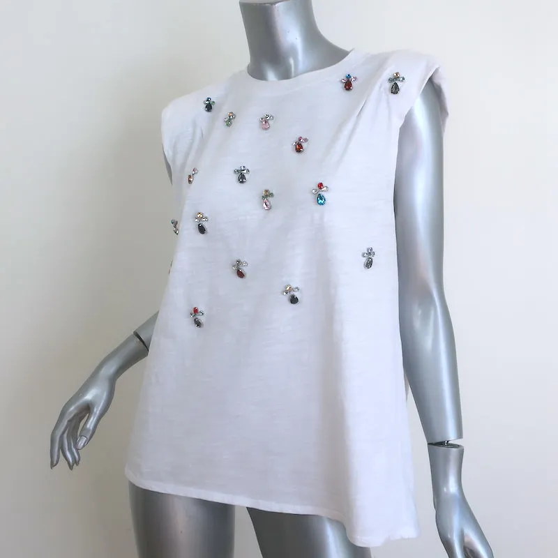 Cinq a Sept Reese Pailletten-Muskelshirt Weiß Größe Mittel Ärmelloses Top