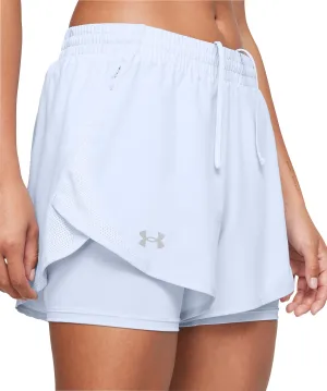 Kleidung Under Armour Damen Under Armour Fly By 2 In 1 Laufshorts für Frauen - Blau