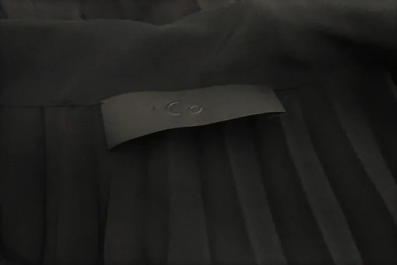 Co Bindungskragen Top Schwarz Plissierte Seide Größe Small Ärmellose Bluse