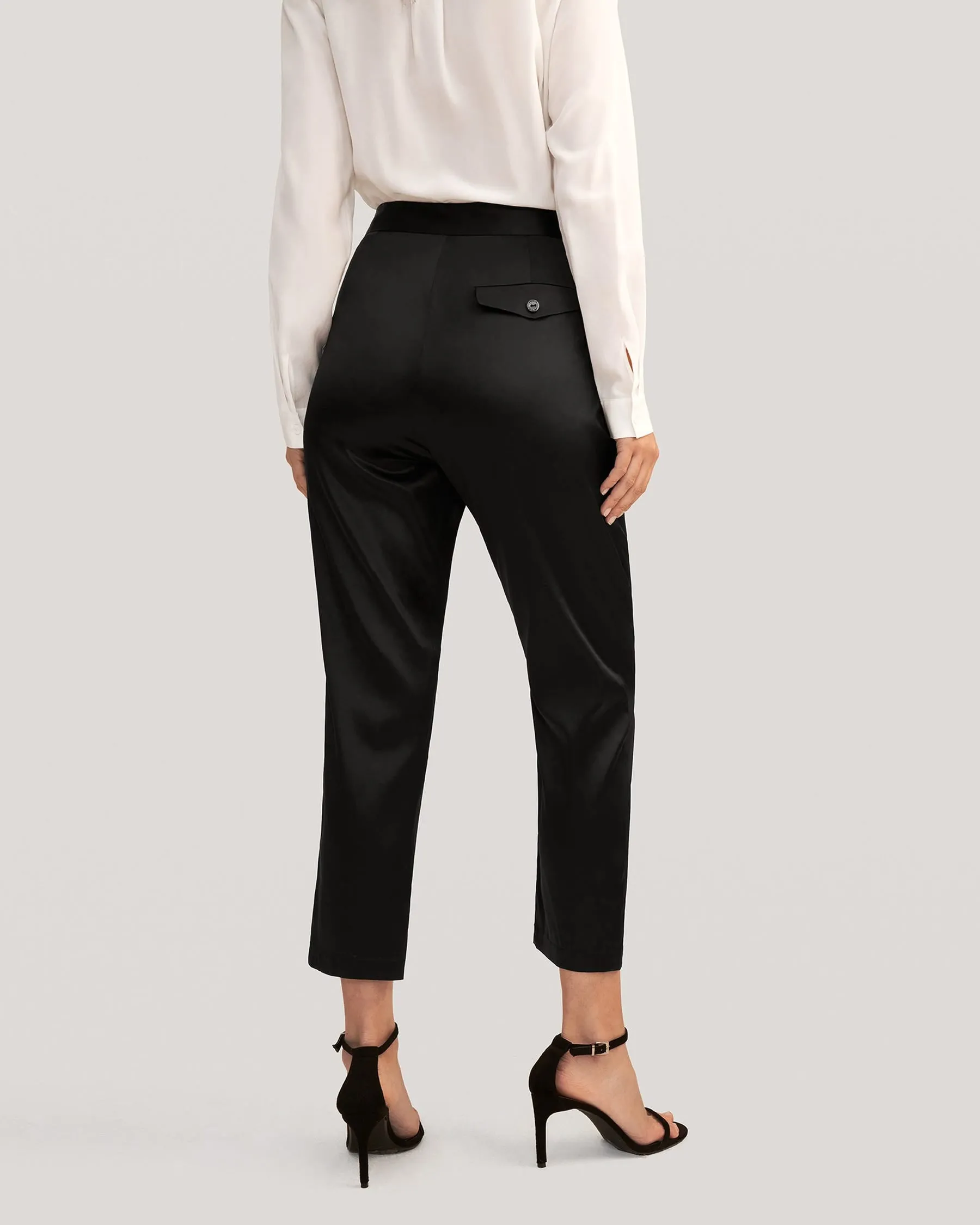 Bequeme Seiden-Zigarettenhosen für Damen