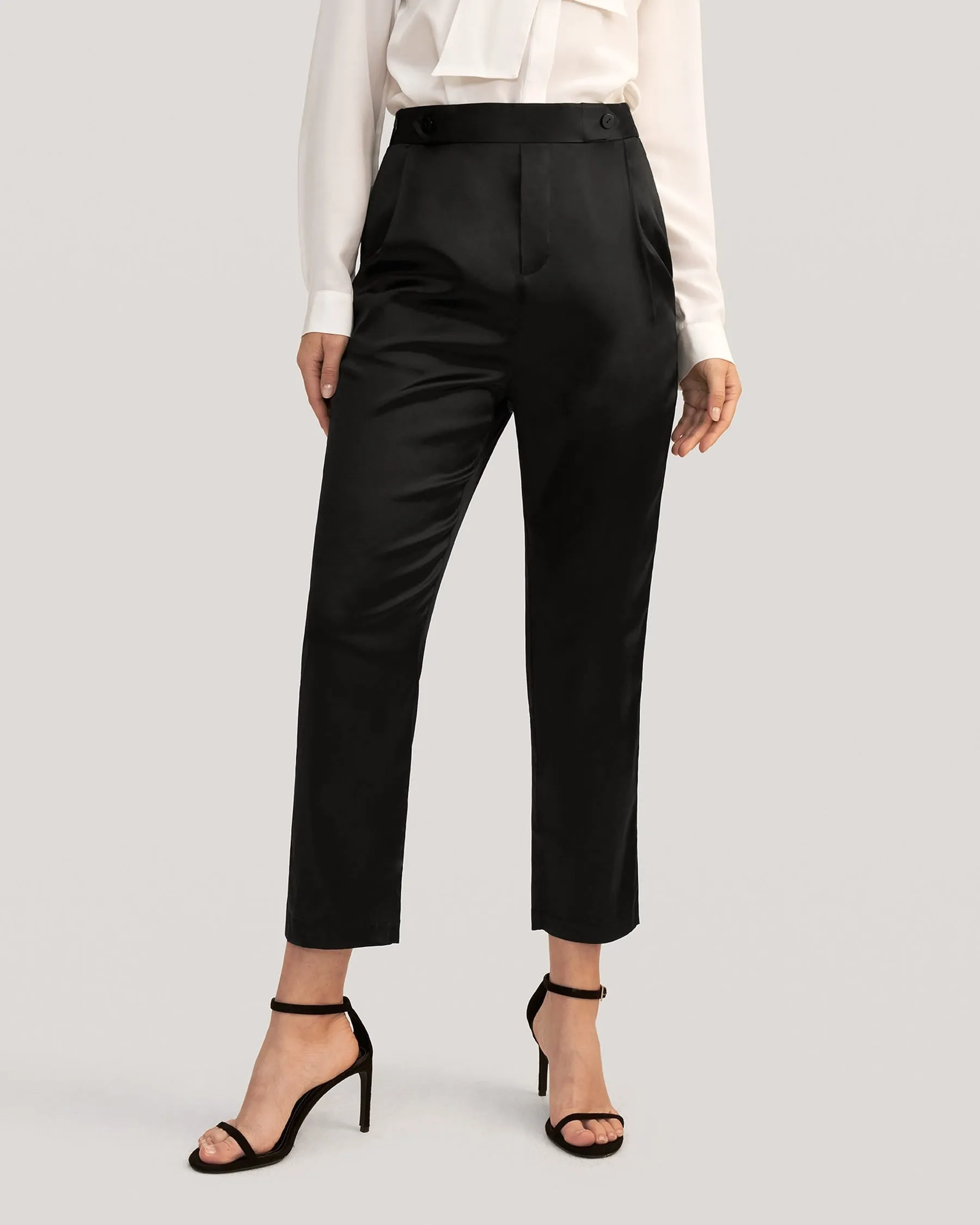 Bequeme Seiden-Zigarettenhosen für Damen