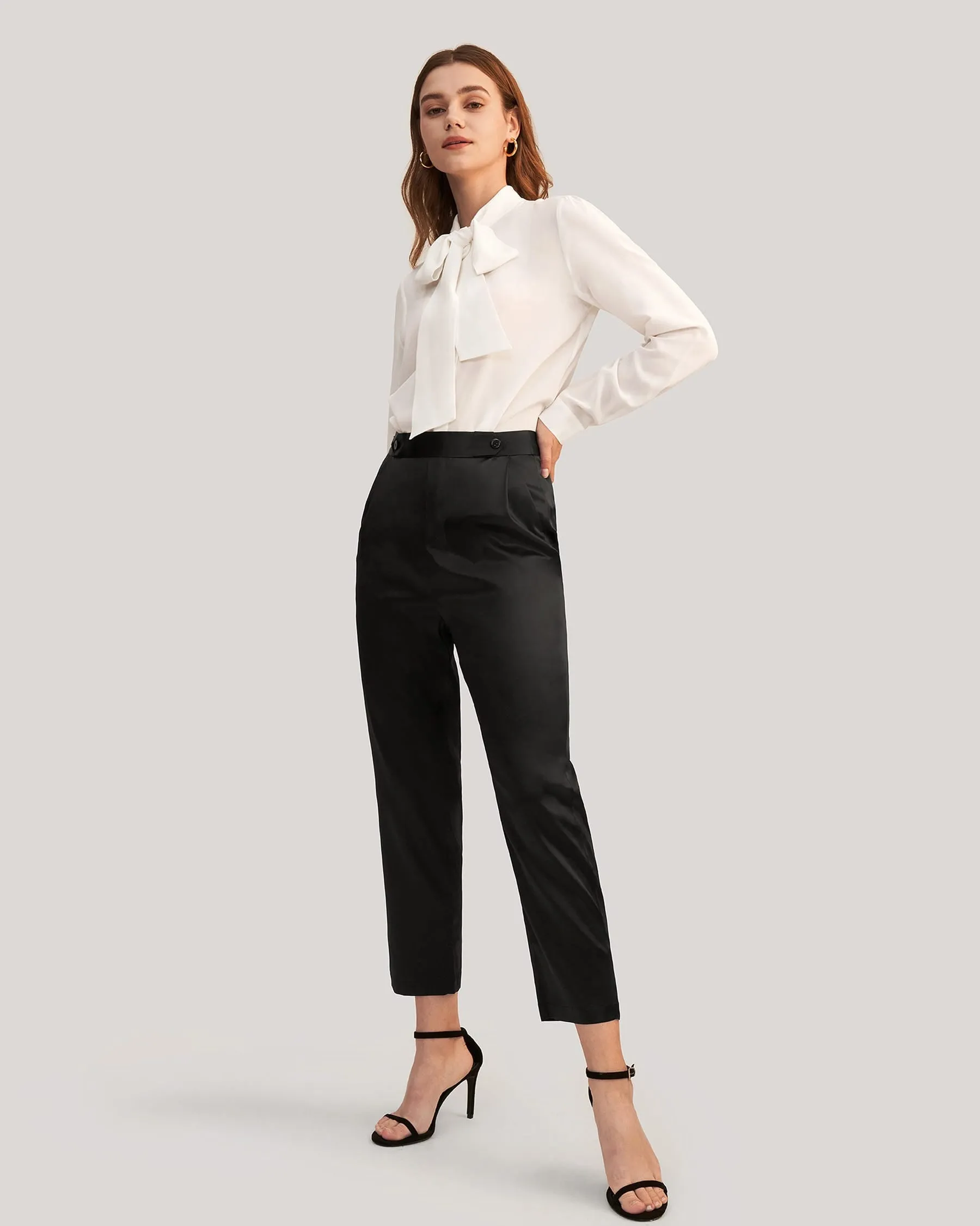 Bequeme Seiden-Zigarettenhosen für Damen