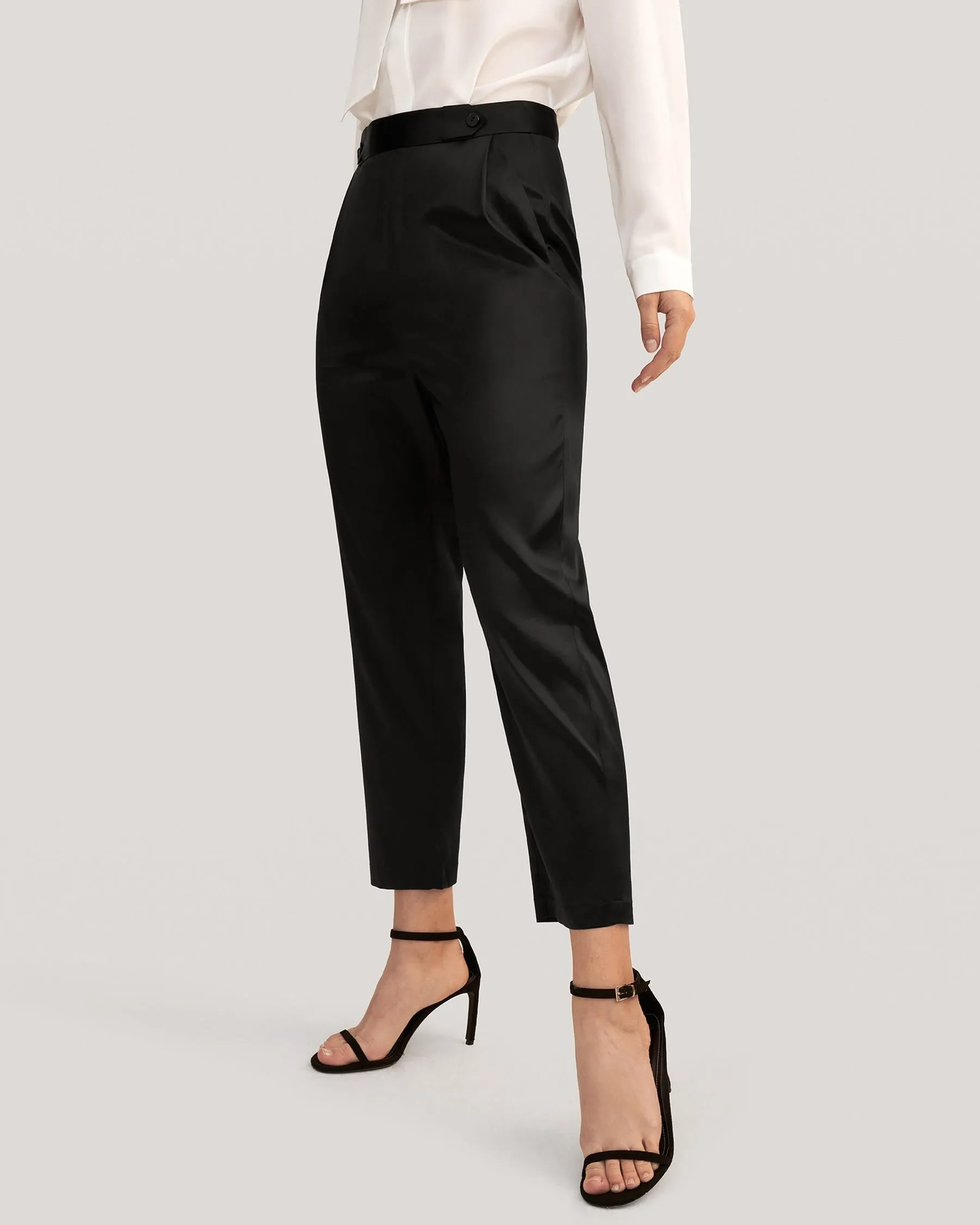 Bequeme Seiden-Zigarettenhosen für Damen