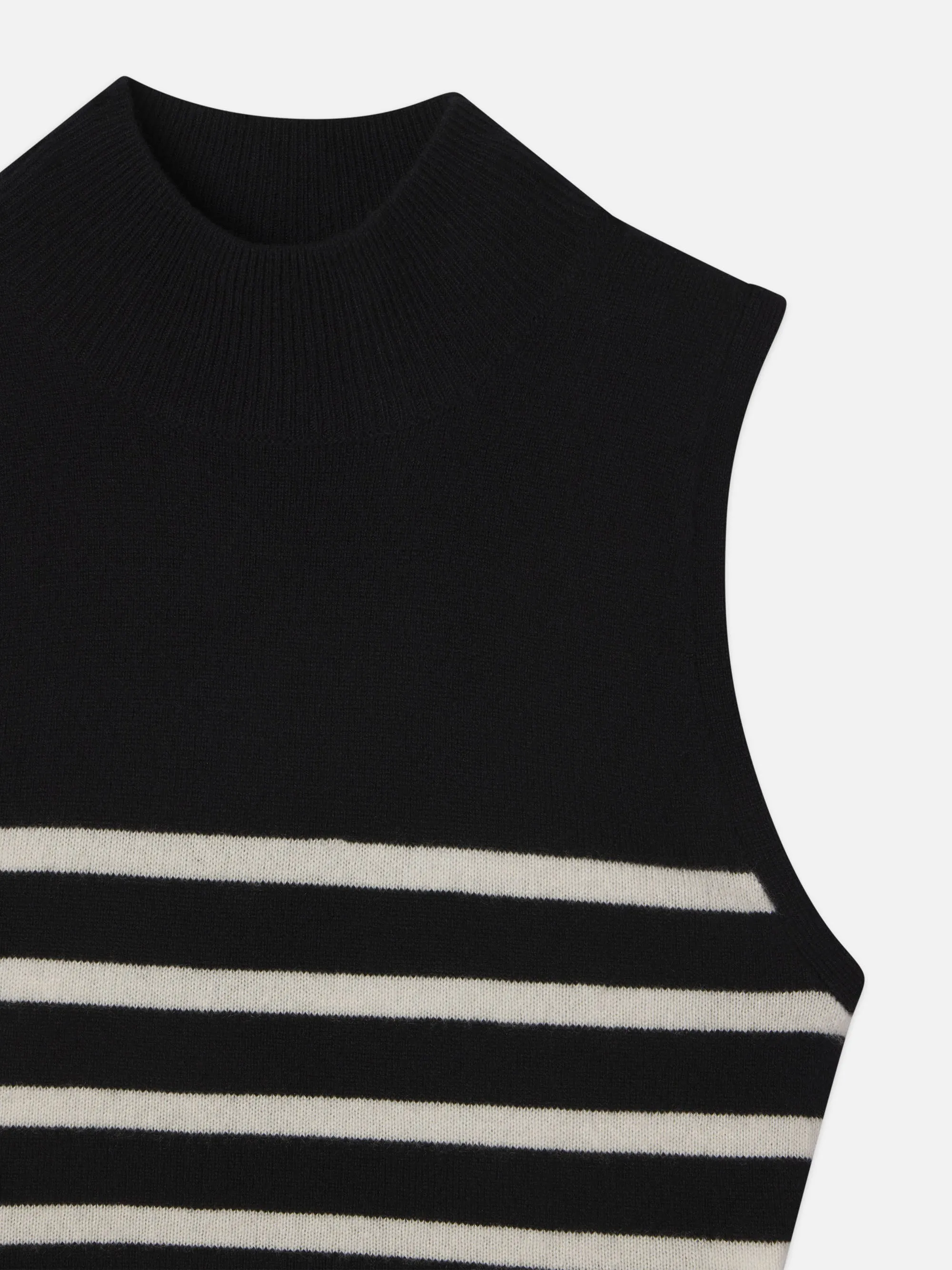 Gekürzter Kaschmir-Rollkragenpullover -- Schwarz Multicolor
