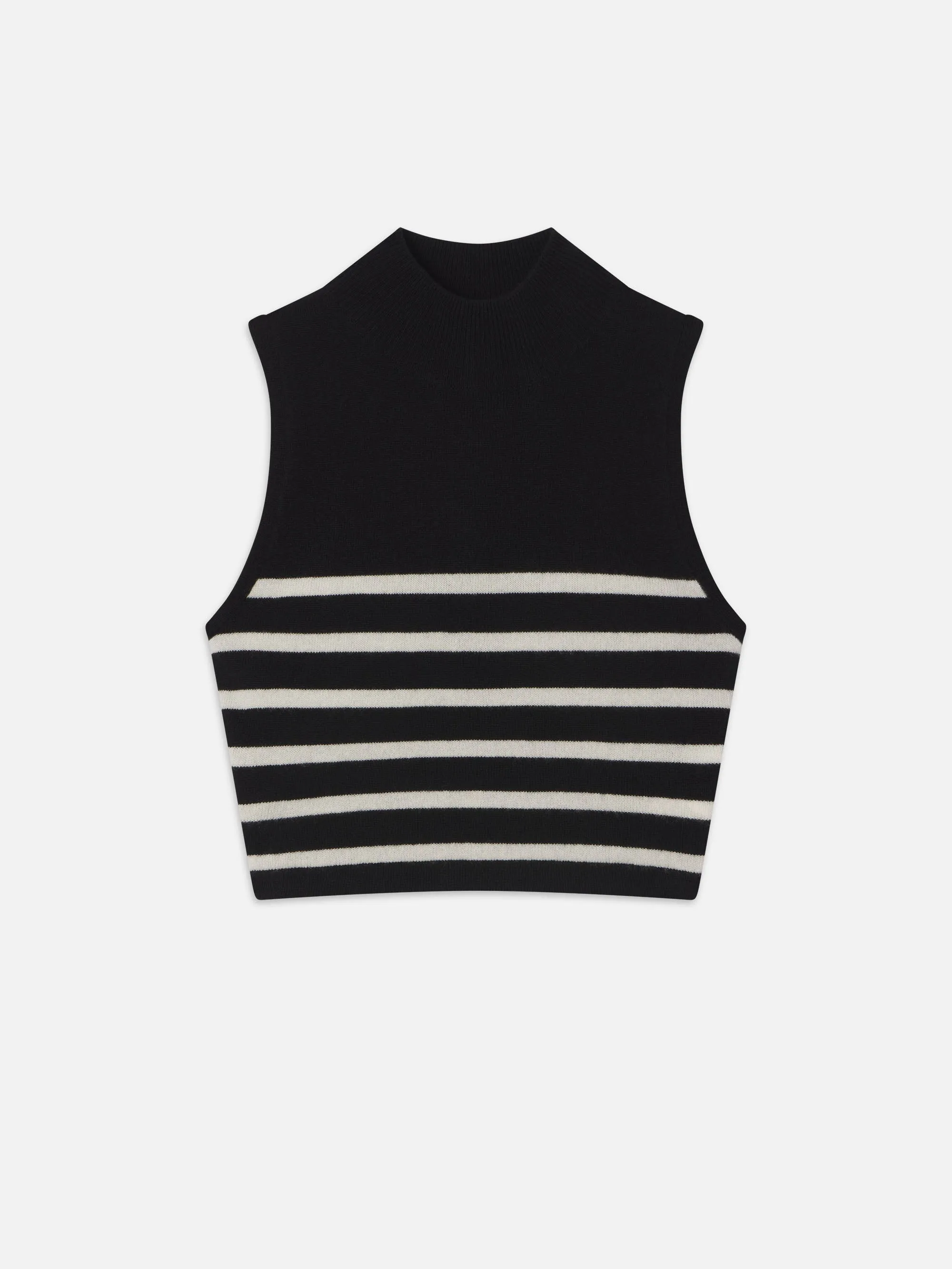 Gekürzter Kaschmir-Rollkragenpullover -- Schwarz Multicolor