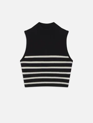 Gekürzter Kaschmir-Rollkragenpullover -- Schwarz Multicolor