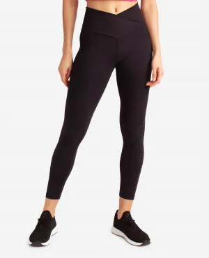 Crossover-Taille 7/8-Leggings in Schwarz Salz