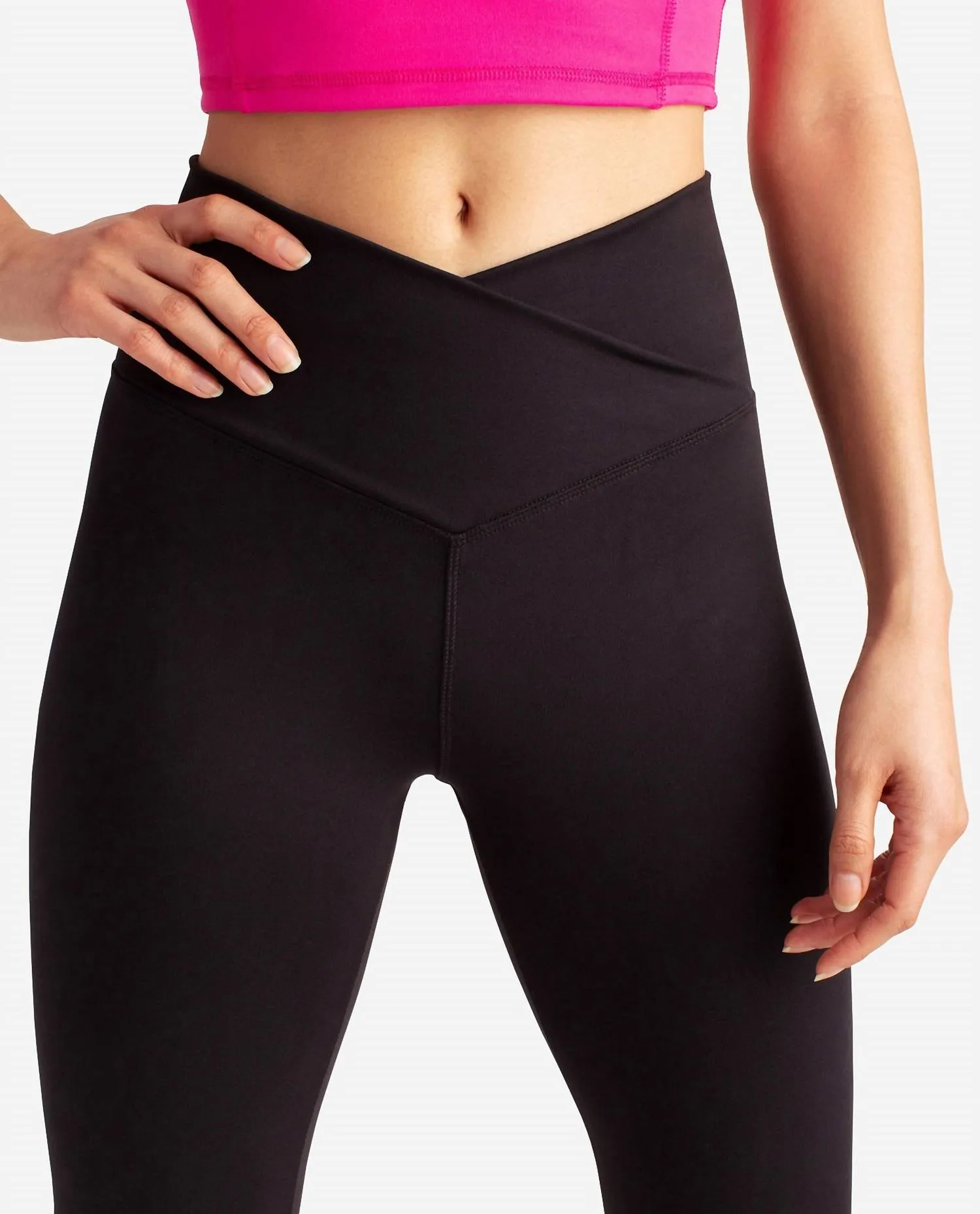 Crossover-Taille 7/8-Leggings in Schwarz Salz