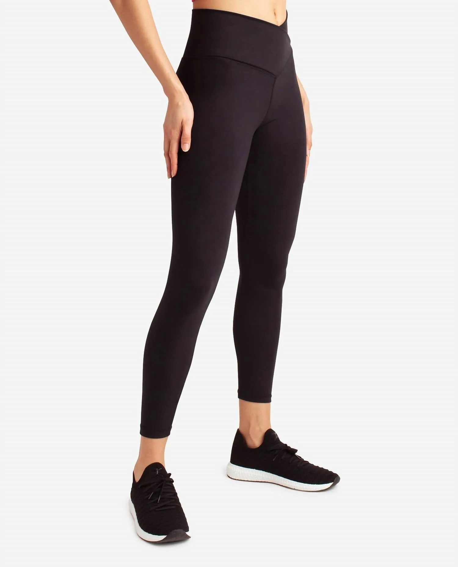 Crossover-Taille 7/8-Leggings in Schwarz Salz