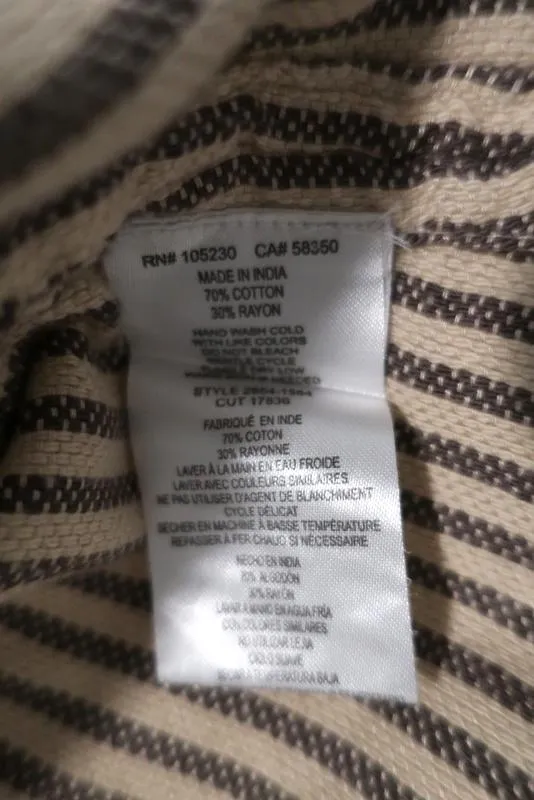 Current/Elliott Retreat Henley Top Gelb/Grau Gestickt Gestreift Baumwolle Größe 1