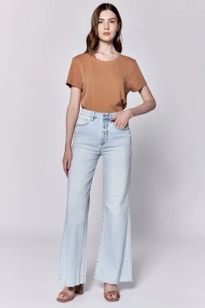 Lieber John Fiona High Rise Vollbund Abgeschnittener Saum Jeans Strand