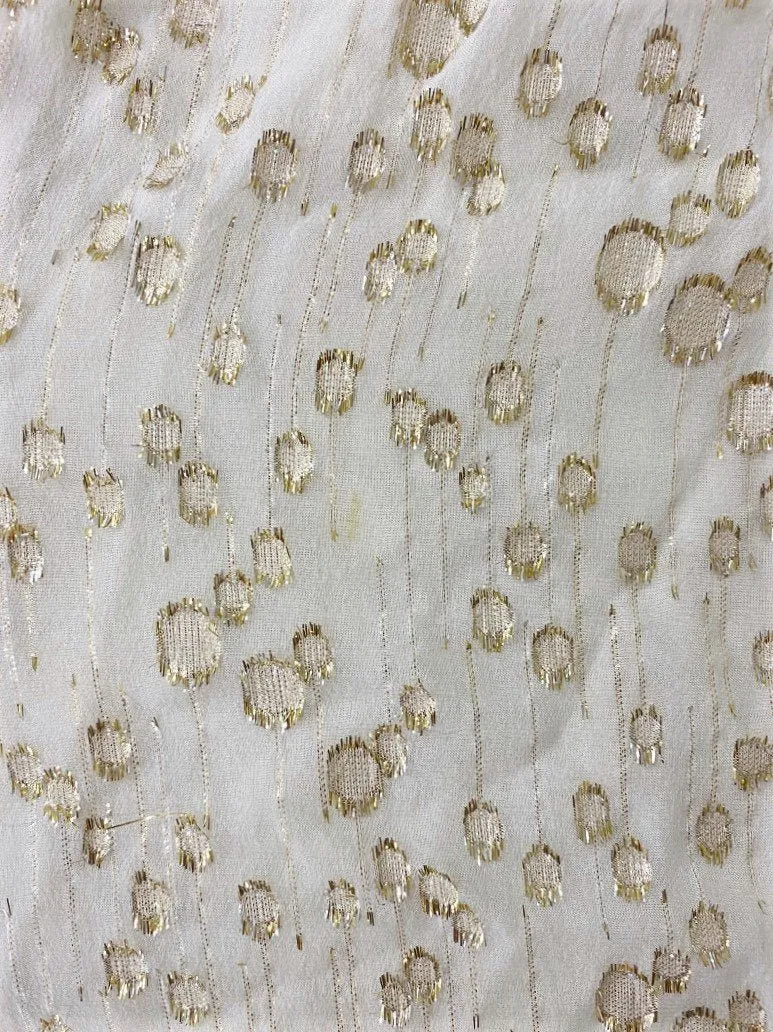 Derek Lam 10 Crosby Bluse Creme/Gold Metallic Fil Coupe Größe 2 Ärmel mit Bindeband