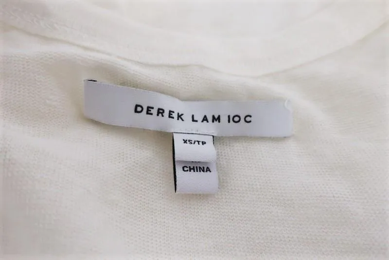 Derek Lam 10 Crosby Pom Pom Tanktop Weiß Leinen-Jersey Größe XS