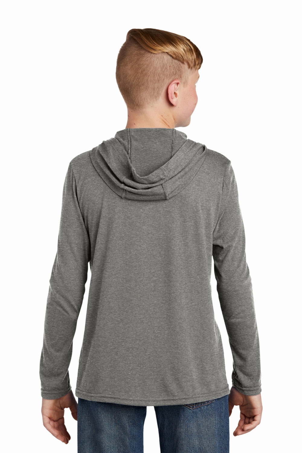 District Youth Perfect Long Sleeve Hooded T-Shirt Hoodie - Grey Frost