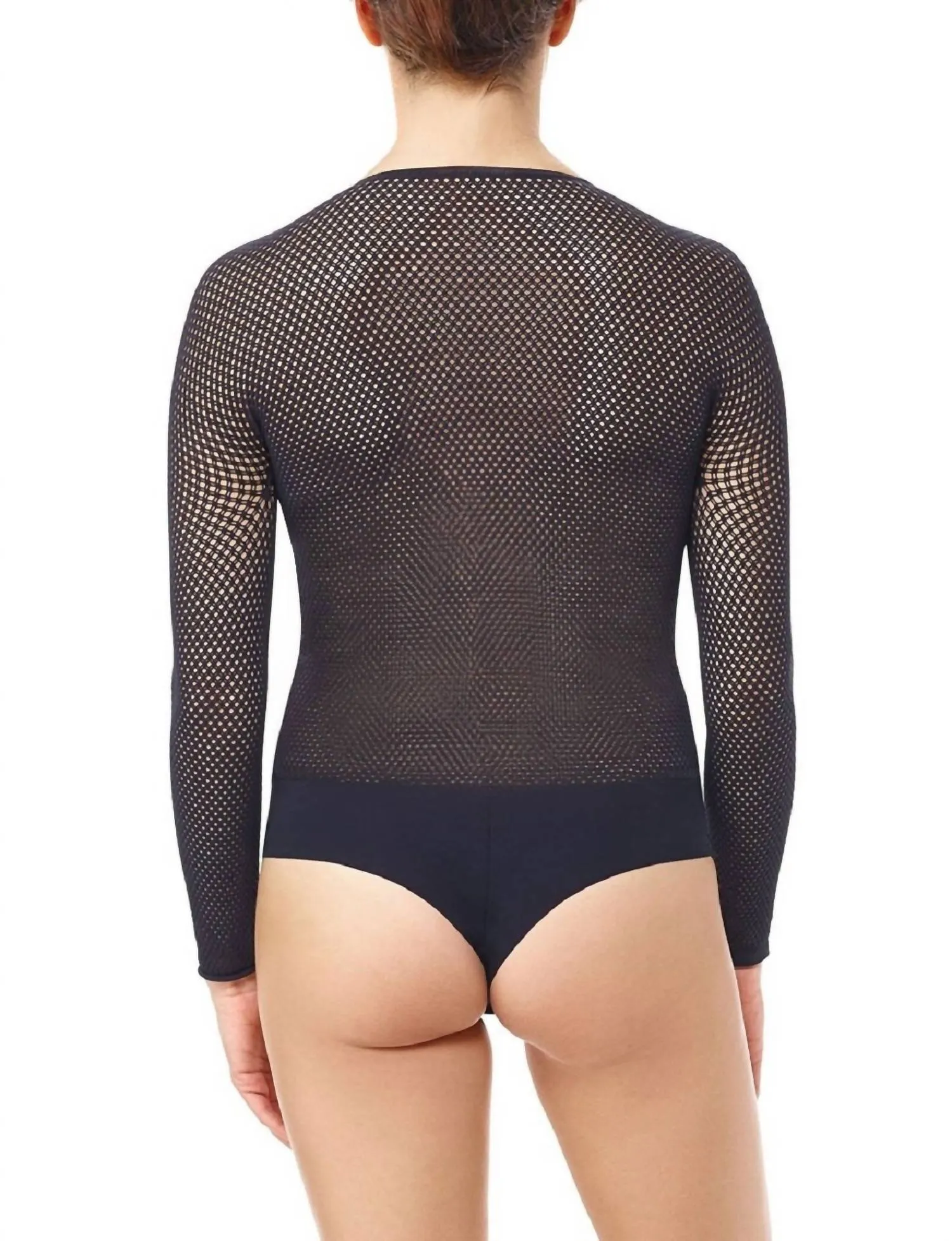 Downtown Net Bodysuit In Schwarz