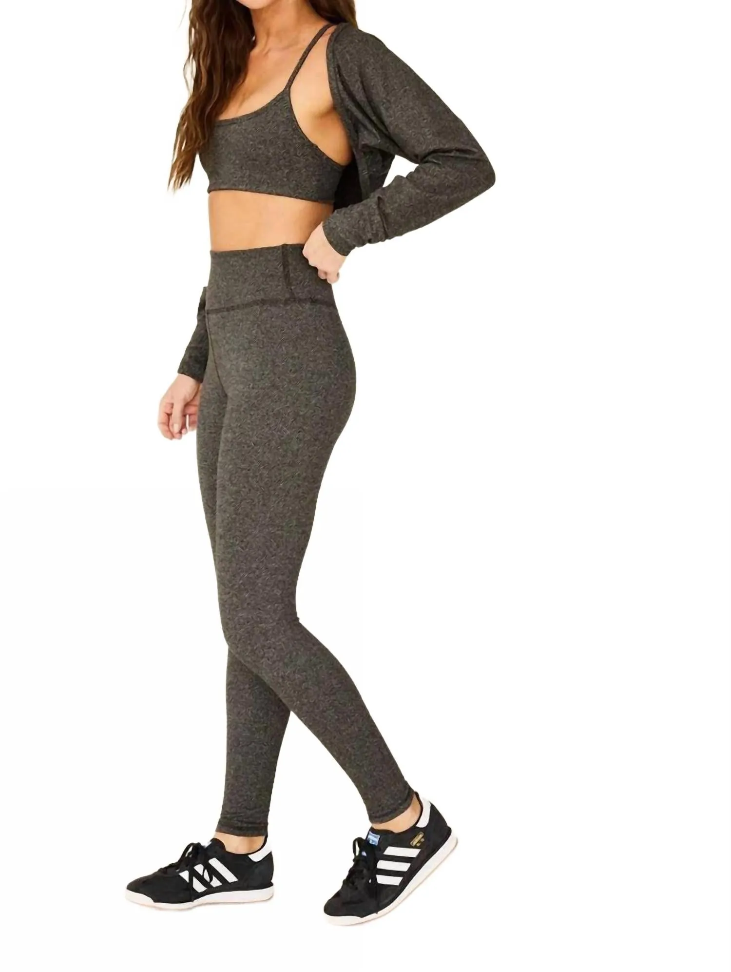 Träumerische Knöchel-Leggings im Fischgrätmuster