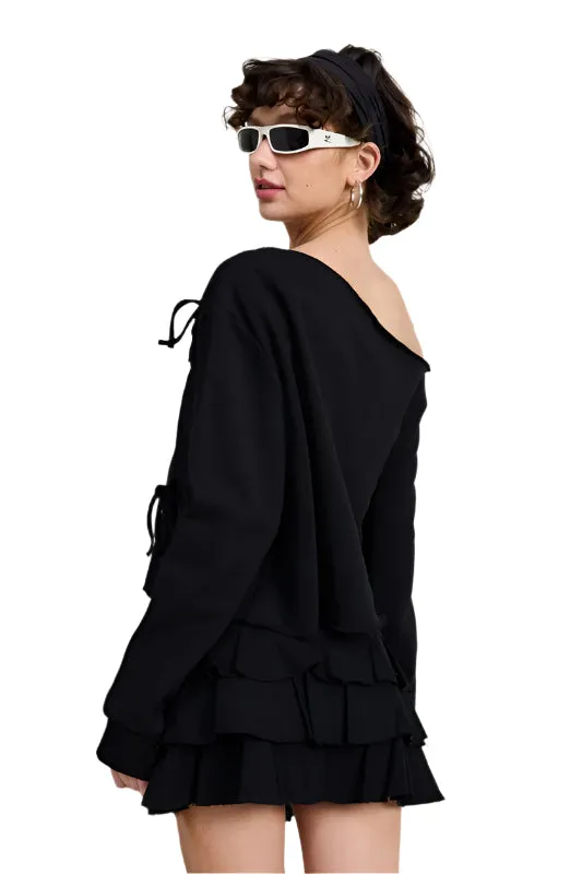 Emory Park EINSEITIGER FRENCH-TERRY-PULLOVER MIT AUSSCHNITTDETAIL