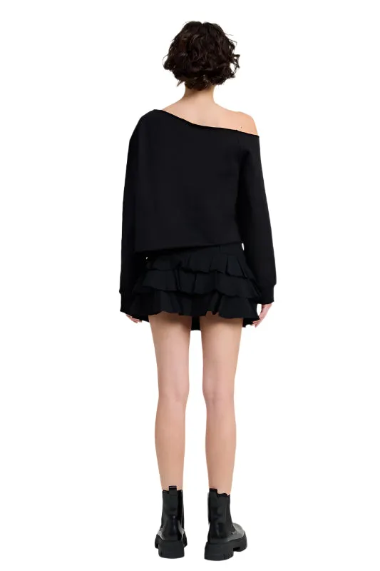 Emory Park EINSEITIGER FRENCH-TERRY-PULLOVER MIT AUSSCHNITTDETAIL