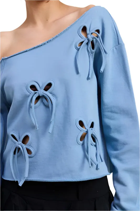 Emory Park EINSEITIGER FRENCH-TERRY-PULLOVER MIT AUSSCHNITTDETAIL