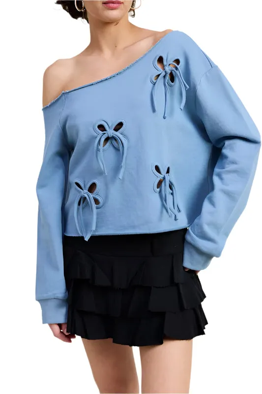 Emory Park EINSEITIGER FRENCH-TERRY-PULLOVER MIT AUSSCHNITTDETAIL