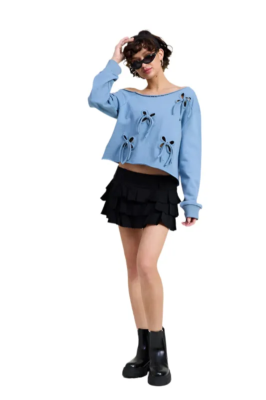 Emory Park EINSEITIGER FRENCH-TERRY-PULLOVER MIT AUSSCHNITTDETAIL