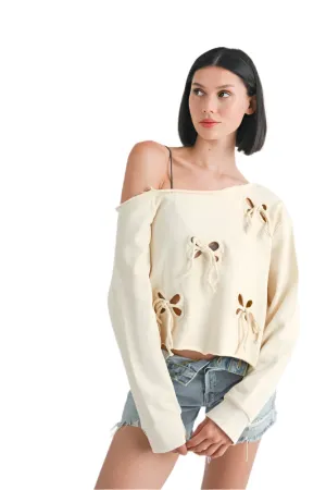 Emory Park EINSEITIGER FRENCH-TERRY-PULLOVER MIT AUSSCHNITTDETAIL