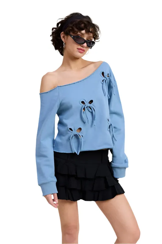 Emory Park EINSEITIGER FRENCH-TERRY-PULLOVER MIT AUSSCHNITTDETAIL