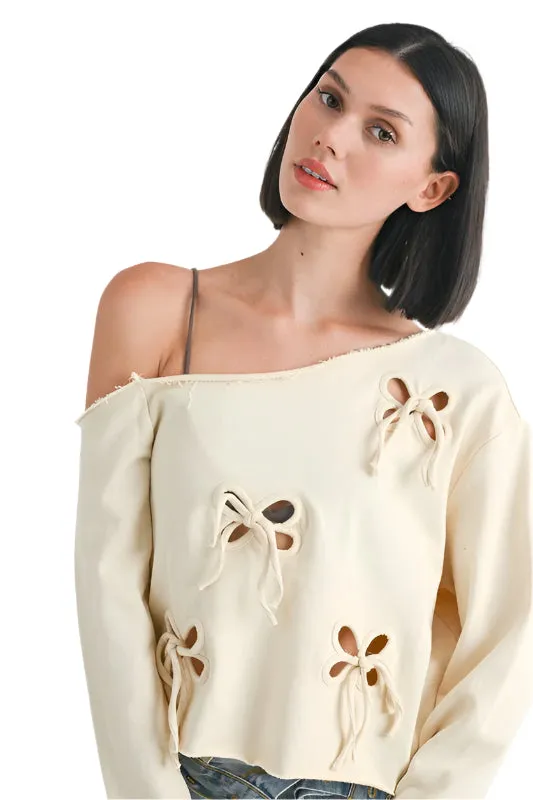 Emory Park EINSEITIGER FRENCH-TERRY-PULLOVER MIT AUSSCHNITTDETAIL