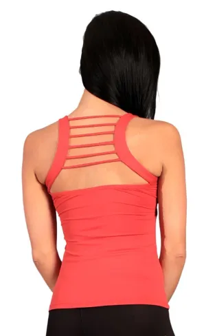 Equilibrium Activewear Criss Cross Crazy Stringy Top LT1045 Rot