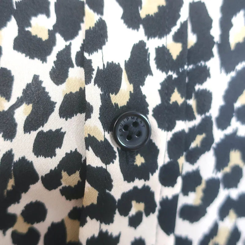 Equipment Reese Bluse Leopardenmuster Seide Größe Extra Small Langarm