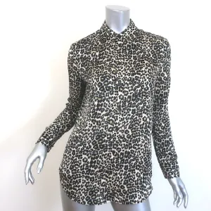 Equipment Reese Bluse Leopardenmuster Seide Größe Extra Small Langarm