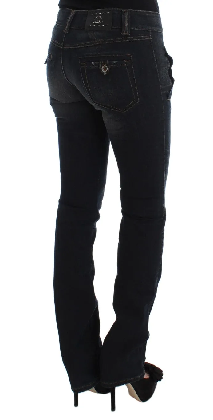 Ermanno Scervino Waschbaumwolle Slim Fit Damenjeans