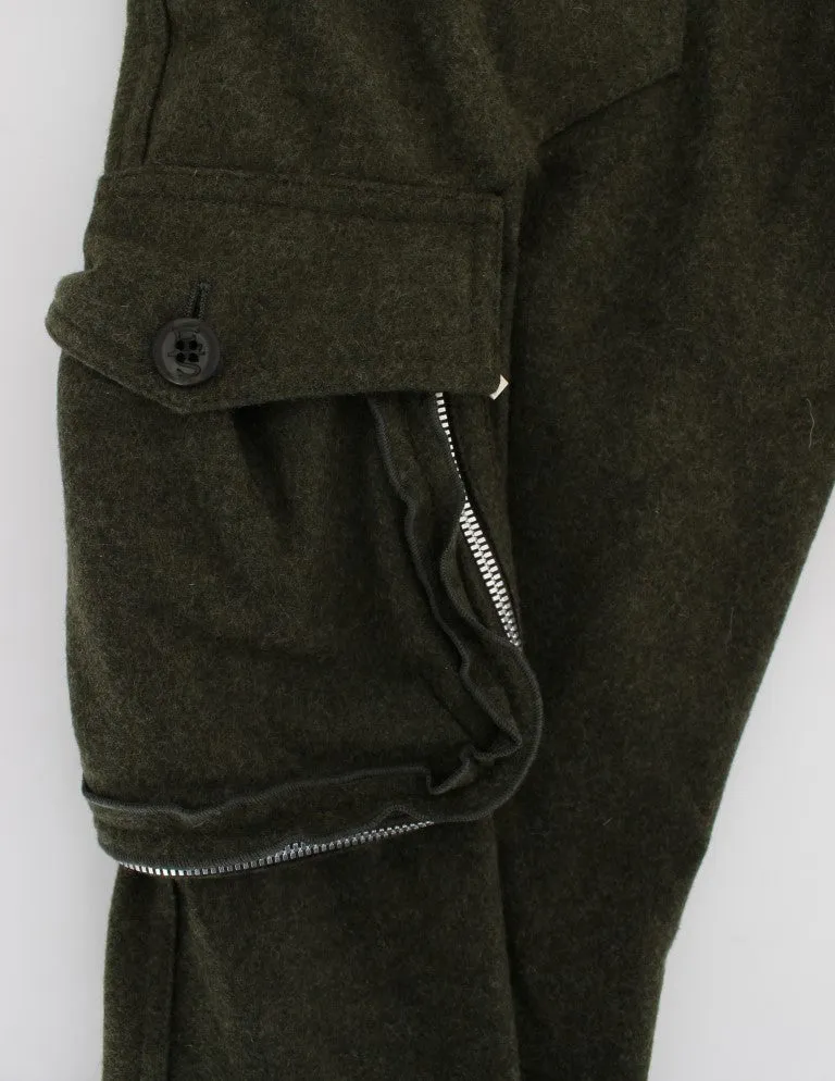 Ermanno Scervino Wollmischung Weite Cargo Damenhose