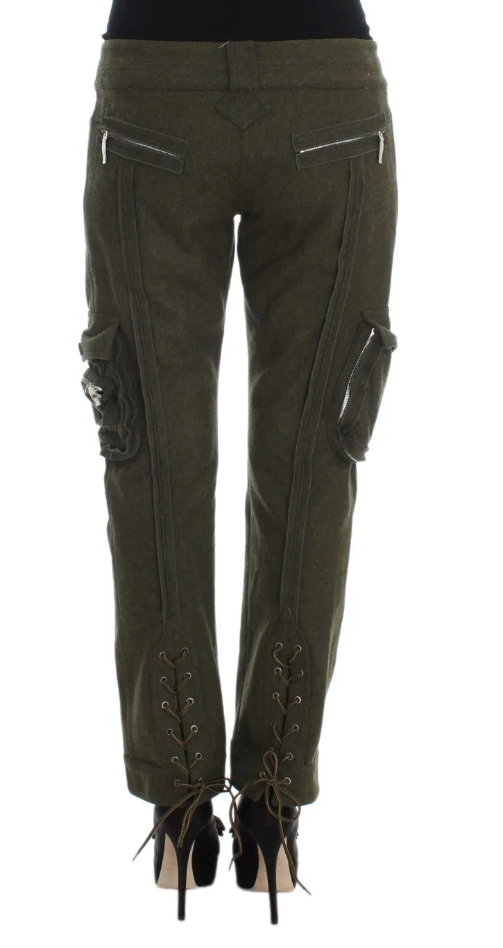 Ermanno Scervino Wollmischung Weite Cargo Damenhose