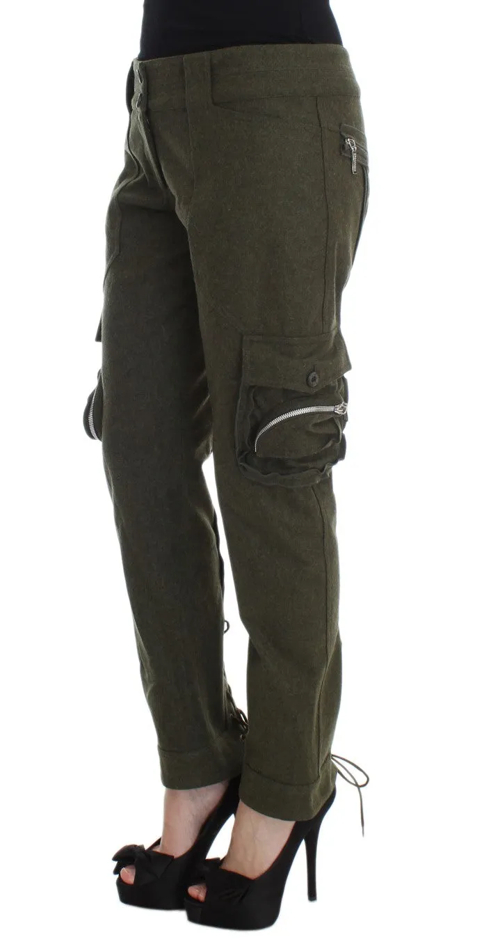 Ermanno Scervino Wollmischung Weite Cargo Damenhose
