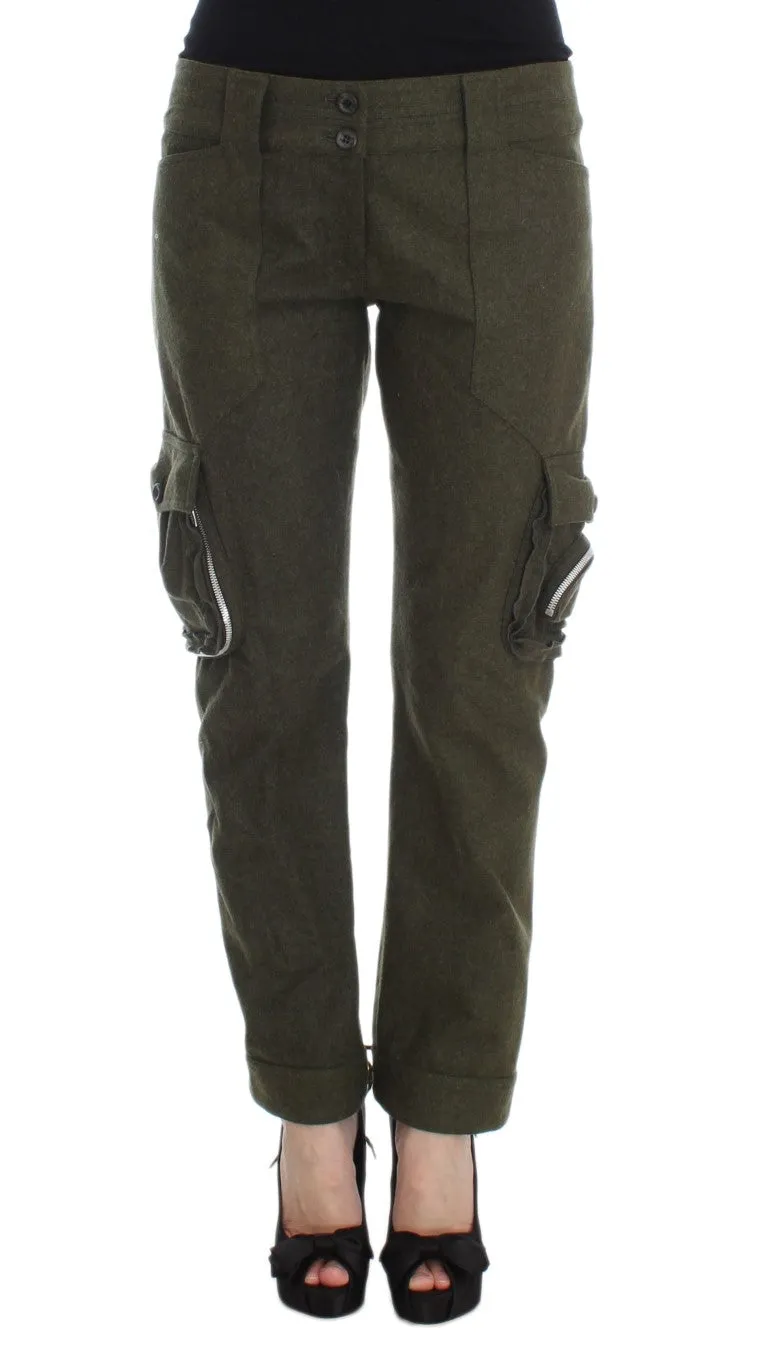 Ermanno Scervino Wollmischung Weite Cargo Damenhose