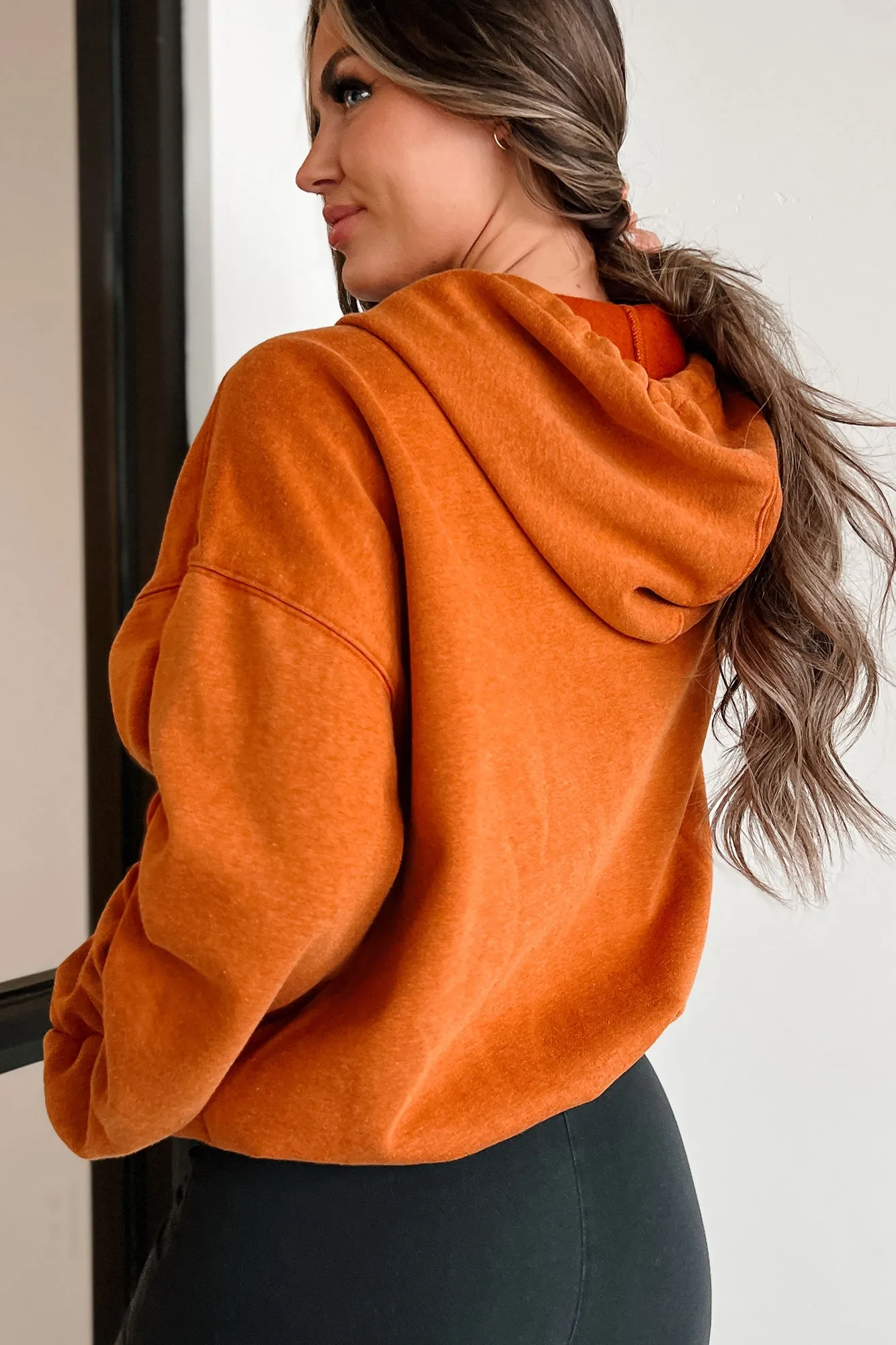 Flieh vor der Realität Rüschenärmel Kapuzenpullover (Vintage Rost)