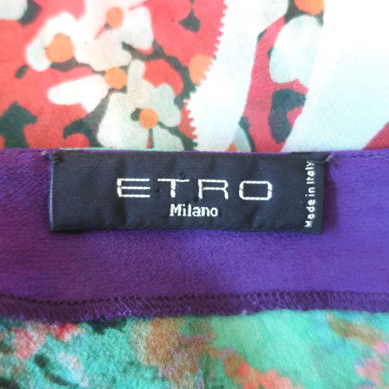 Etro Poncho Bluse Mehrfarbig Paisley-Print Chiffonseide Einheitsgröße