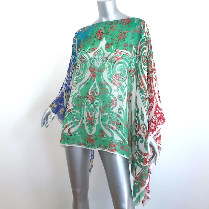 Etro Poncho Bluse Mehrfarbig Paisley-Print Chiffonseide Einheitsgröße