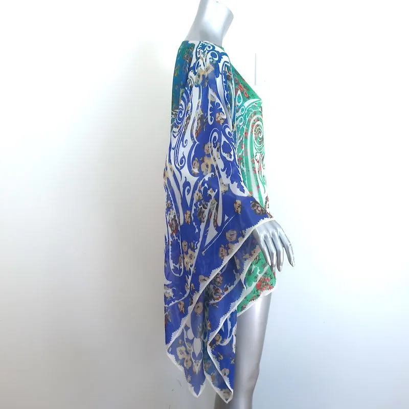 Etro Poncho Bluse Mehrfarbig Paisley-Print Chiffonseide Einheitsgröße