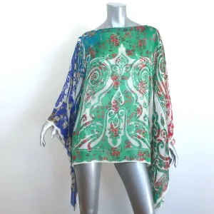 Etro Poncho Bluse Mehrfarbig Paisley-Print Chiffonseide Einheitsgröße