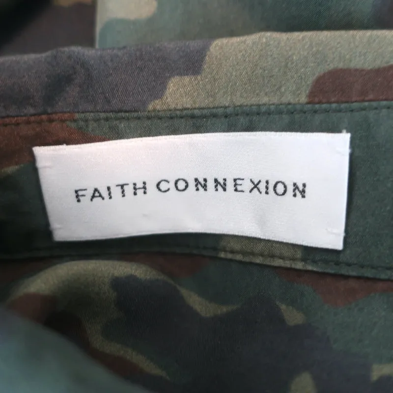 Faith Connexion Camouflage-Druck Shirt Armee Grün Größe Mittel Langarm Bluse