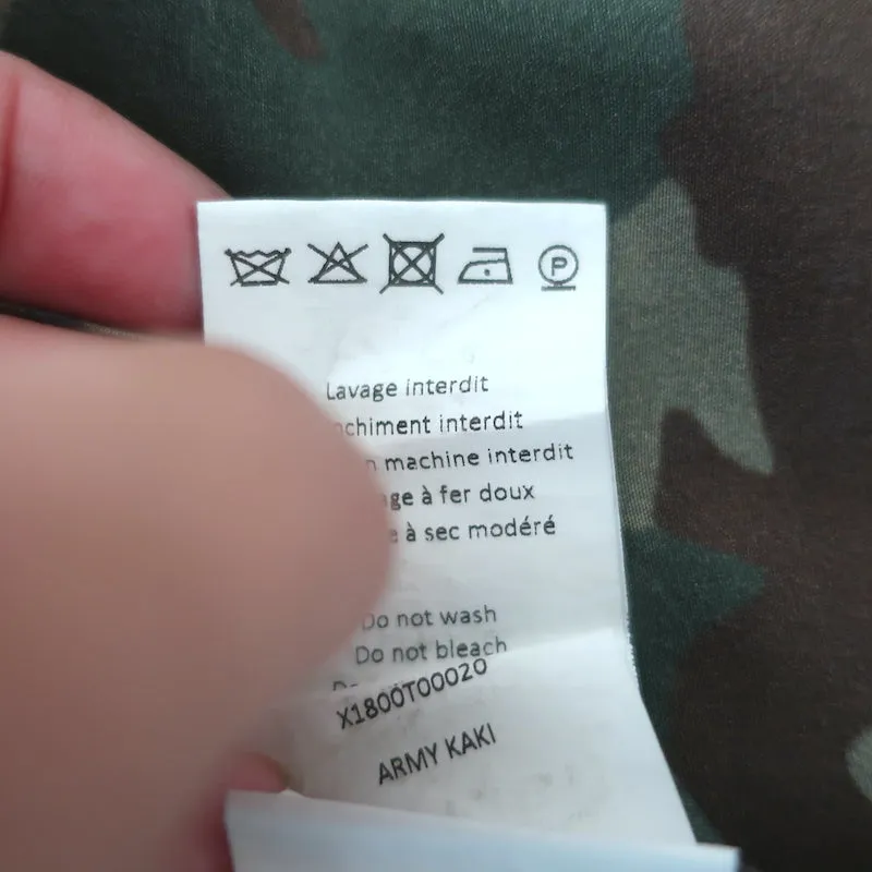 Faith Connexion Camouflage-Druck Shirt Armee Grün Größe Mittel Langarm Bluse