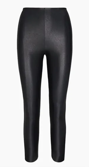 Kunstleder 7/8-Legging in Schwarz
