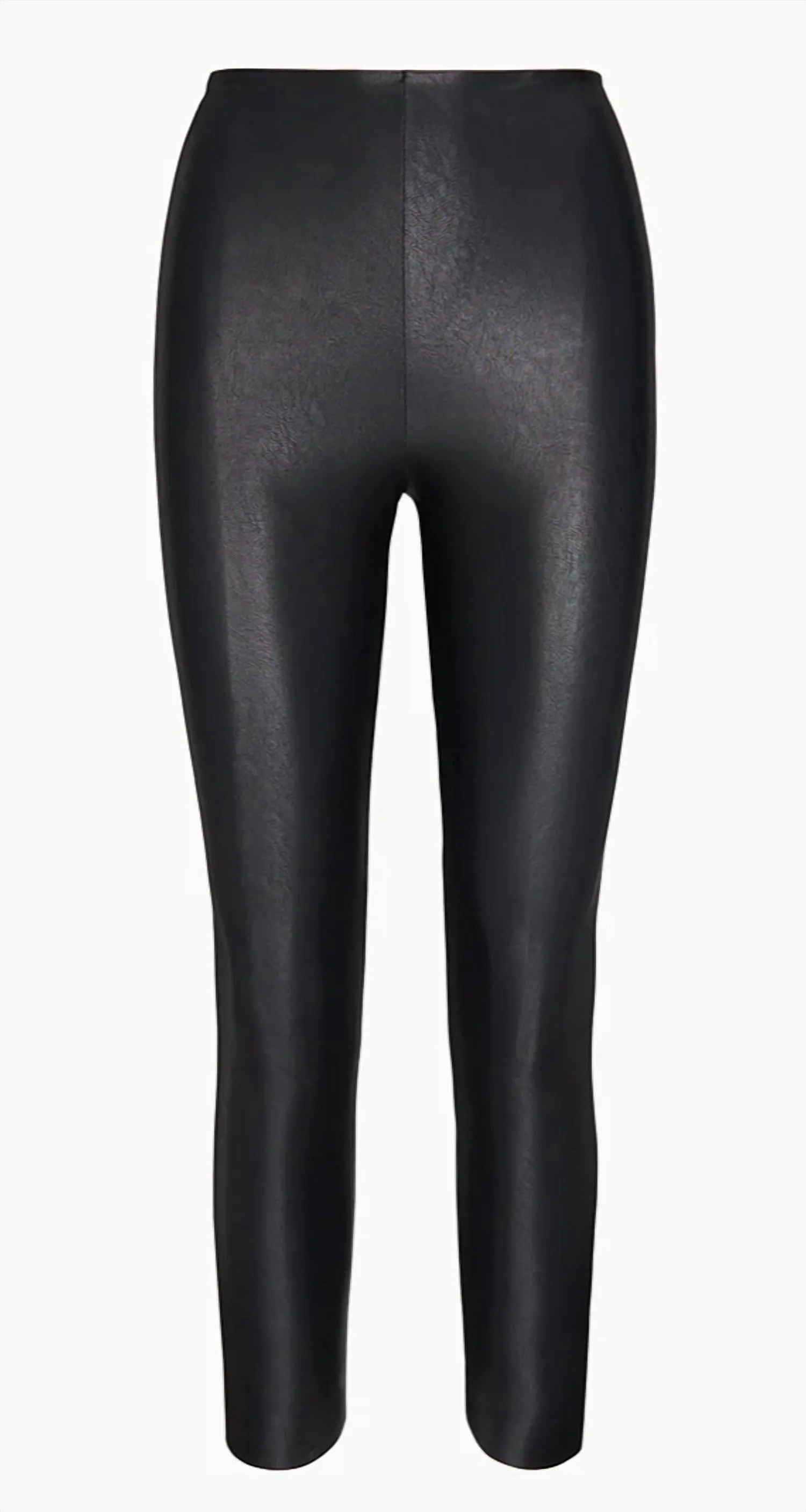 Kunstleder 7/8-Legging in Schwarz