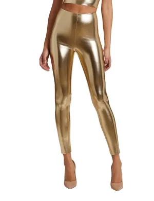Kunstleder-Legging in Goldblatt-Optik