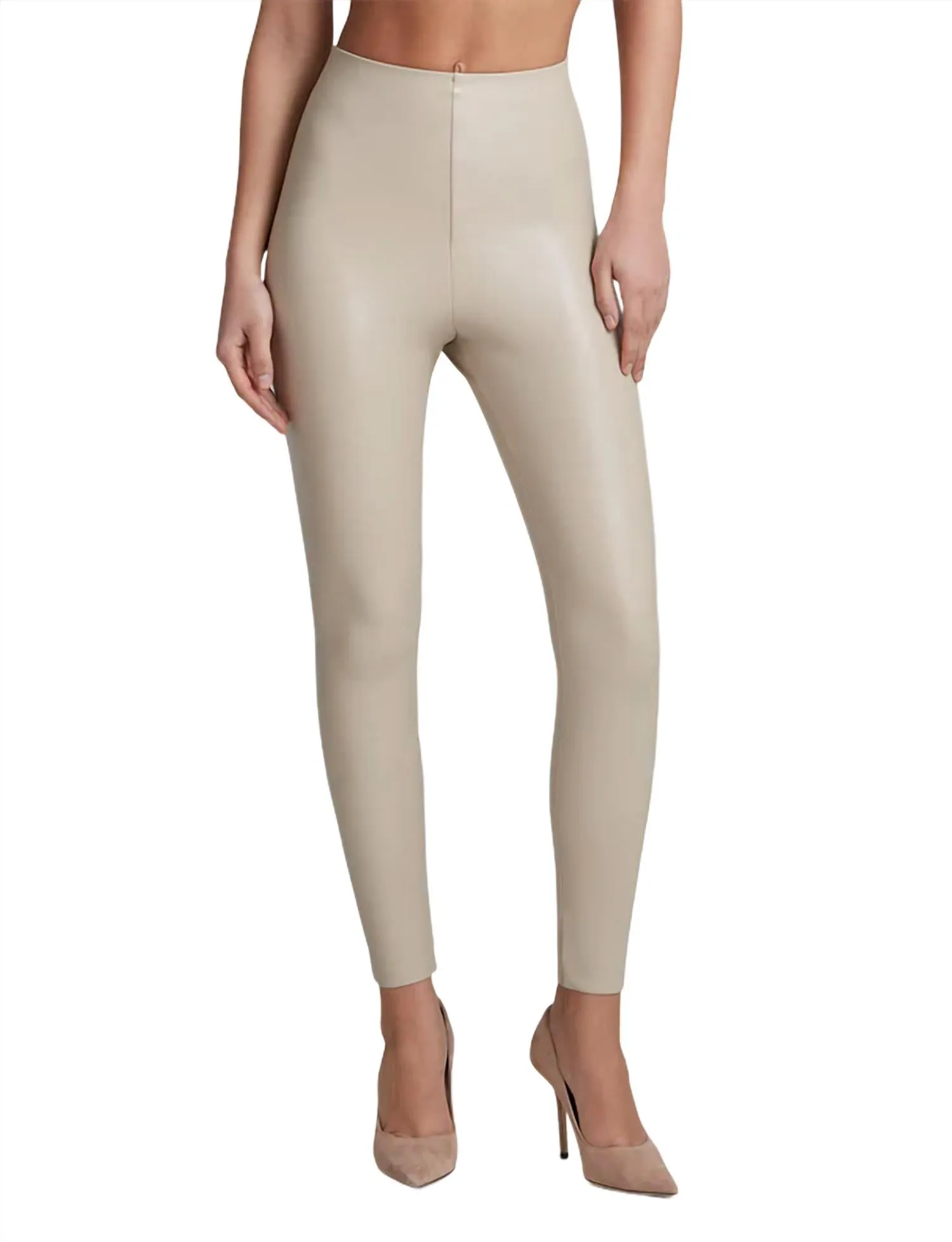 Kunstleder-Legging in Sand
